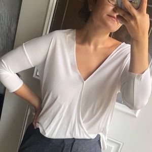 UO silence+noise white surplice top